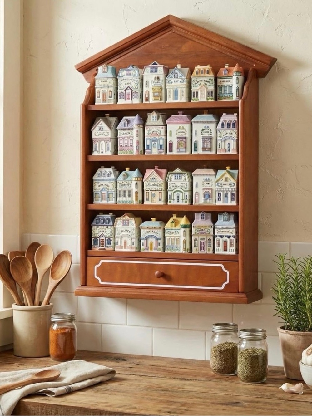 Lenox Spice Village Inspired Wooden Rack.  New in Box.  Brown.